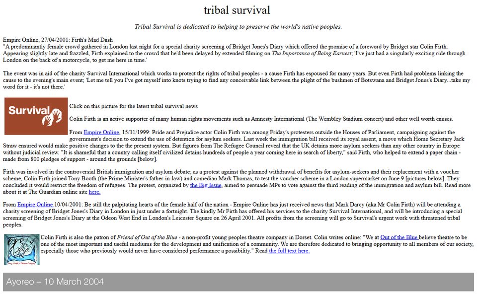 Peak-activity snapshot of tribalsurvival.com from Aug 28, 2004